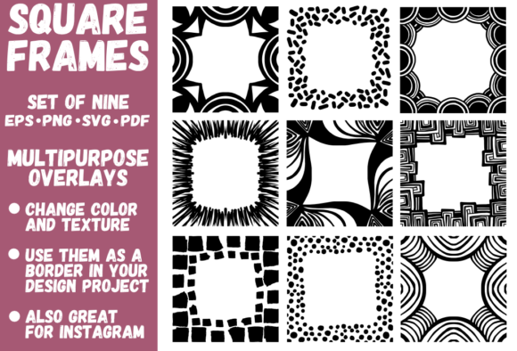9 Square Vector Frames Review