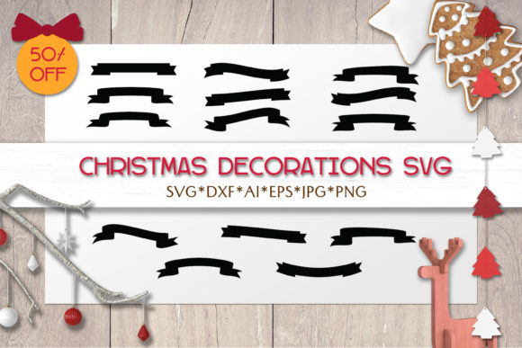 Christmas Decorations Ribbons: Graphics and Decorative Elements
