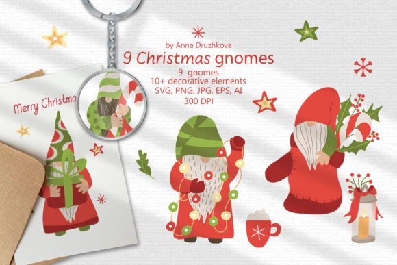 Christmas Gnomes Collection: Graphics and Illustrations for Festive Branding