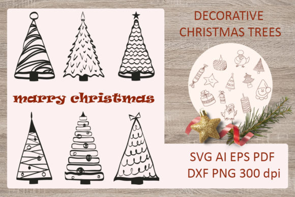 Christmas Trees Embroidery Design