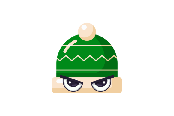 Christmas Winter Hat Green Kawaii Svg