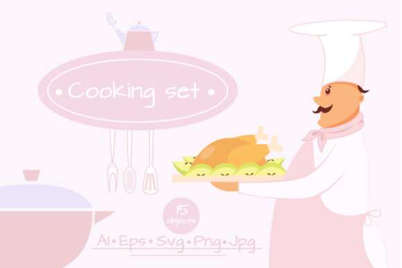 Cooking Set Graphics and Decorative Elements