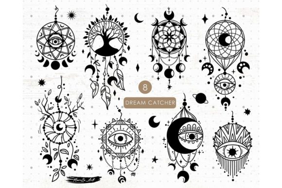 Dreamcatcher Boho Mystic SVG Bundle: Graphics & Illustrations for Creative Projects