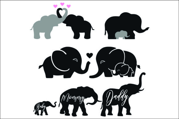 Elephant Family Graphics & Decorative Elements