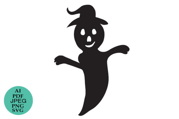 Halloween Cute Ghost Kawaii Silhouette Graphics