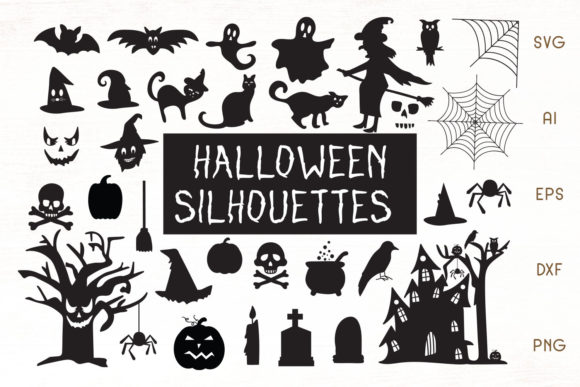 Halloween Silhouettes - Cliparts