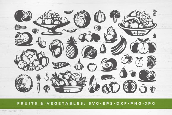 Healthy Food Vegetables and Fruits Graphics