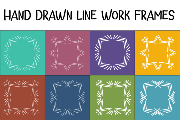 Line Work Frames Set: Graphics for Decorative Elements