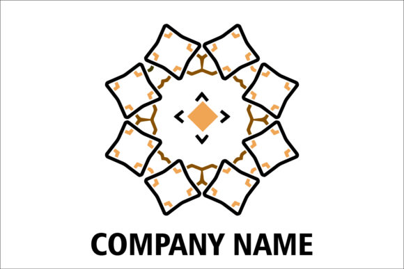 Logo Ornament Black Orange Vector Graphics