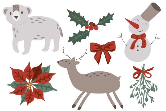 Merry Christmas with Poinsettia Graphics