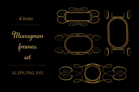 Monogram Frames Set: Elegant Graphics for Decorative Elements