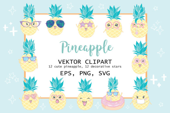 Pineapple Wearing Sunglasses 24 Design