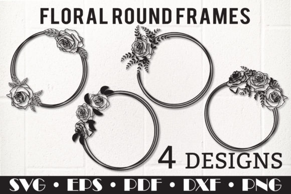 Rose Circle Frame, Wreath Graphics