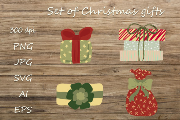 Set of Christmas Gifts: Graphics and Decorative Elements