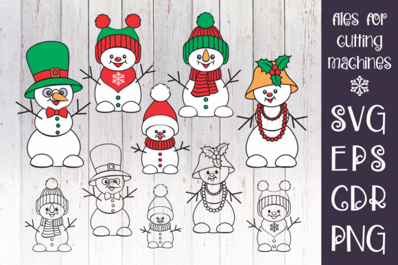 Snowman Family SVG Set for Graphics and Illustrations
