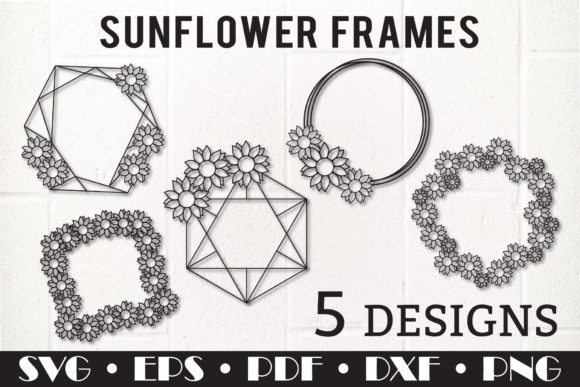 Sunflower Wreath Graphics for Decorative Elements